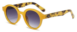 Γυαλιά ηλίου unisex στρογγυλό, κίτρινο με γκρι ντεγκραντέ φακό 1602247