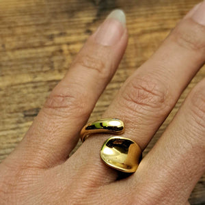 Ατσάλινο δαχτυλίδι, σε κίτρινο χρυσό, 2602248