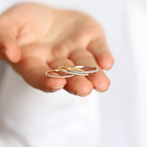 Ατσάλινο δαχτυλίδι siren micro βέργα με ζιργκόν, σε ροζ χρυσό 09032417