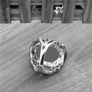 Δαχτυλίδι καμέο, μαύρο - λευκό γυναικεία φιγούρα, 1502243