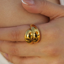 Φόρτωσε την φωτογραφία στο Gallery viewer, Ατσάλινο δαχτυλίδι μεγάλο, σε κίτρινο χρυσό 13032416