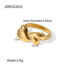 Φόρτωσε την φωτογραφία στο Gallery viewer, Ατσάλινο δαχτυλίδι καρδιές, σε κίτρινο χρυσό 0103245