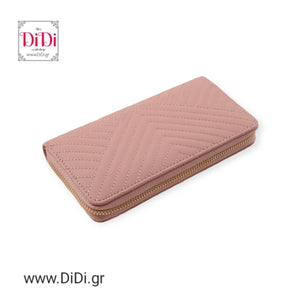 Πορτοφόλι με φερμουάρ και θήκες, ροζ 1802243