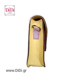 Τσάντα 100% φυσικό δέρμα, κούμπωμα μεταλλικό και μακρύ δερμάτινο λουρί, 1604243