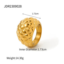 Φόρτωσε την φωτογραφία στο Gallery viewer, Ατσάλινο δαχτυλίδι μεγάλο, σε κίτρινο χρυσό 0103246