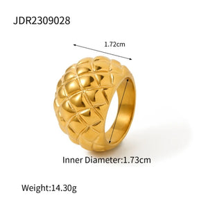 Ατσάλινο δαχτυλίδι μεγάλο, σε κίτρινο χρυσό 0103246