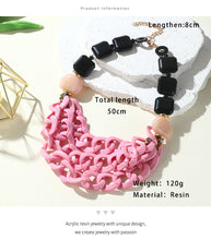 Φόρτωσε την φωτογραφία στο Gallery viewer, Κολιέ πολυσειρο με ακριλικές, μεγάλες χάντρες και τιρκουάζ αλυσίδα, 1904241