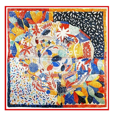 Μαντήλι τετράγωνο, μεταξωτό 60cm x 60cm, αφηρημένο σχέδιο