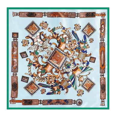 Μαντήλι τετράγωνο, μεταξωτό 60cm x 60cm, πράσινο μέντας