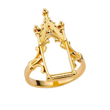 Φόρτωσε την φωτογραφία στο Gallery viewer, Ατσάλινο δαχτυλίδι Νο7 με σχέδιο, σε κίτρινο χρυσό 13022414
