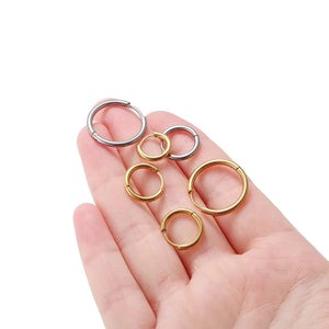 Ατσάλινα σκουλαρίκια κρίκοι στρογγυλεμένοι, σε χρυσό διαμέτρου 1,6cm