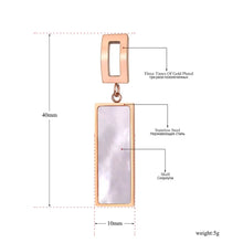 Φόρτωσε την φωτογραφία στο Gallery viewer, Ατσάλινα σκουλαρίκια καρφάκι στενόμακρο λευκό φίλντισι, σε ροζ χρυσό