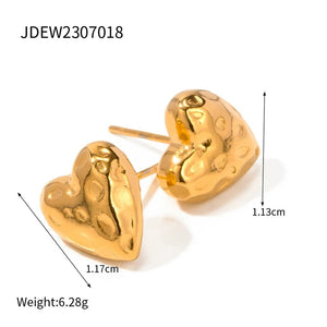 Ατσάλινα σκουλαρίκια μικρές καρδιές, καρφάκι, σε κίτρινο χρυσό 2902241