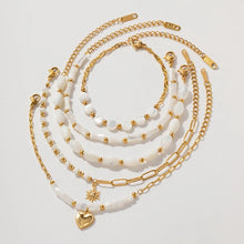 Φόρτωσε την φωτογραφία στο Gallery viewer, Ατσάλινο βραχιόλι αλυσίδα με πλακέ στρογγυλές χάντρες φίλντισι, σε χρυσαφί 13032412