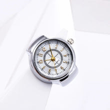 Φόρτωσε την φωτογραφία στο Gallery viewer, Δαχτυλίδι ρολόι ασημί με στρογγυλό, λευκό καντράν, WR2305S