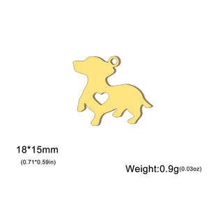 Σκουλαρίκια κρίκοι ατσάλινοι 10mm σκυλάκια, σε κίτρινο χρυσό 1902247G