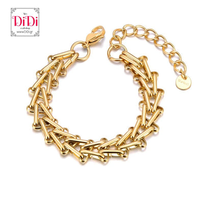 Ατσάλινο βραχιόλι αλυσίδα, σε κίτρινο χρυσό 19032429G