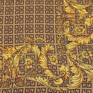 Μαντήλι τετράγωνο καφέ-μπεζ σχέδιο 70cm x 70cm