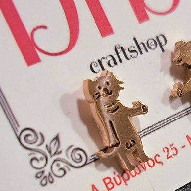 Ατσάλινα σκουλαρίκια γάτος 