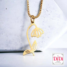 Φόρτωσε την φωτογραφία στο Gallery viewer, Ατσάλινο κολιέ λουλούδι, σε κίτρινο χρυσό 2206232