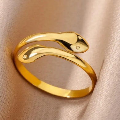 Ατσάλινο δαχτυλίδι ρυθμιζόμενο, σε κίτρινο χρυσό 157235