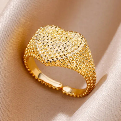 Ατσάλινο δαχτυλίδι ρυθμιζόμενο, σε κίτρινο χρυσό 157239