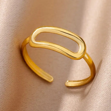Ατσάλινο δαχτυλίδι ρυθμιζόμενο, σε κίτρινο χρυσό 157234