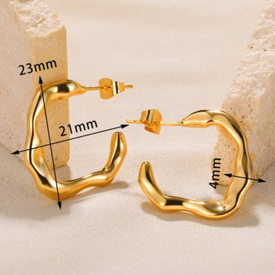 Σκουλαρίκια κρίκοι ατσάλινοι, χρυσό 111232G