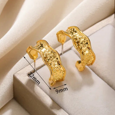 Σκουλαρίκια κρίκοι ατσάλινοι, χρυσό 111233G