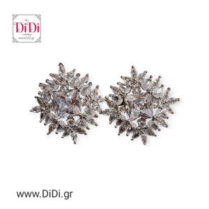 Σκουλαρίκια με zircon, καρφωτά στο αυτί, αστέρι, ασημί 211237S