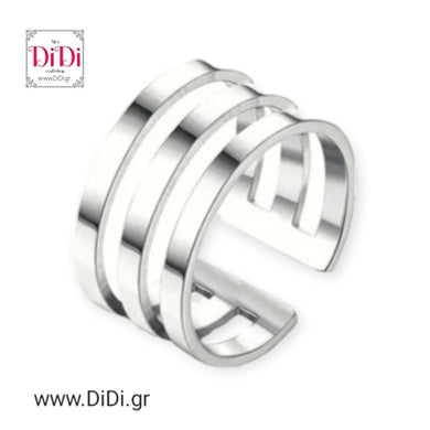 Ατσάλινο δαχτυλίδι, ανοιγόμενο, σε ασημί 0712234S