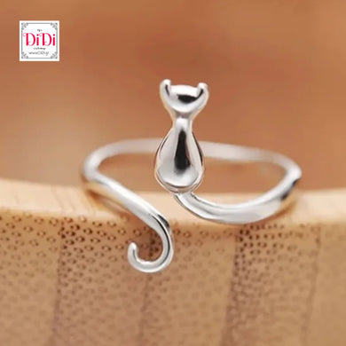 Δαχτυλίδι χάλκινο επαργυρωμένο με γάτα 09122313