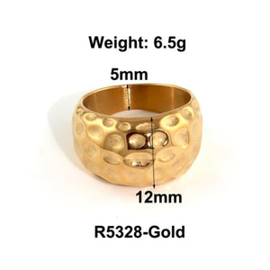Ατσάλινο δαχτυλίδι ρετρό, σφυρίλατο σχέδιο σε κίτρινο χρυσό 1412232