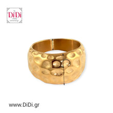 Φόρτωσε την φωτογραφία στο Gallery viewer, Ατσάλινο δαχτυλίδι ρετρό, σφυρίλατο σχέδιο σε κίτρινο χρυσό 1412232