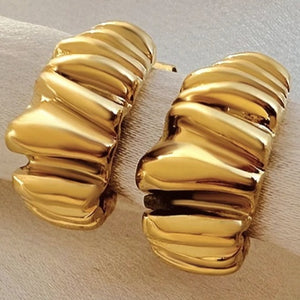 Σκουλαρίκια κρίκοι ατσάλινοι, χρυσό 15022415G