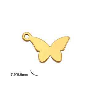 Σκουλαρίκια κρίκοι ατσάλινοι 10mm πεταλούδες, σε κίτρινο χρυσό 1902246G
