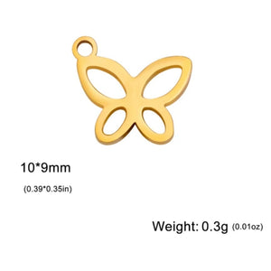 Σκουλαρίκια κρίκοι ατσάλινοι 10mm πεταλούδες, σε κίτρινο χρυσό 1902249G