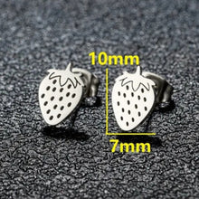 Φόρτωσε την φωτογραφία στο Gallery viewer, Ατσάλινα σκουλαρίκια φράουλα, κίτρινο χρυσό 2302242