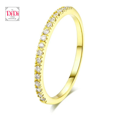 Ατσάλινο δαχτυλίδι siren micro βέργα με ζιργκόν, σε κίτρινο χρυσό 09032416