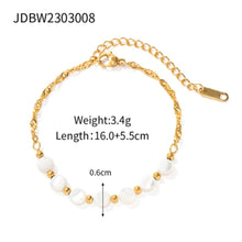 Φόρτωσε την φωτογραφία στο Gallery viewer, Ατσάλινο βραχιόλι αλυσίδα με πλακέ στρογγυλές χάντρες φίλντισι, σε χρυσαφί 13032412