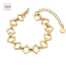 Φόρτωσε την φωτογραφία στο Gallery viewer, Ατσάλινο βραχιόλι αλυσίδα με ρόμβους, σε κίτρινο χρυσό 19032426G