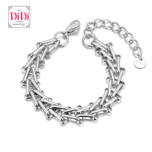 Φόρτωσε την φωτογραφία στο Gallery viewer, Βραχιόλι ατσάλινο αλυσίδα, σε ασημί 19032429S