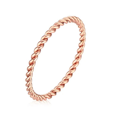 Ατσάλινο δαχτυλίδι micro βέργα στριφτή, σε ροζ χρυσό 20032429