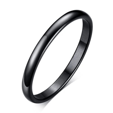 Ατσάλινο δαχτυλίδι micro βέργα πομπέ, σε μαύρο 20032423