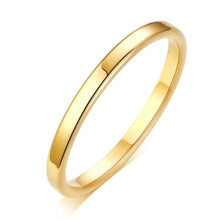 Φόρτωσε την φωτογραφία στο Gallery viewer, Ατσάλινο δαχτυλίδι micro βέργα πλακέ, σε κίτρινο χρυσό 20032424