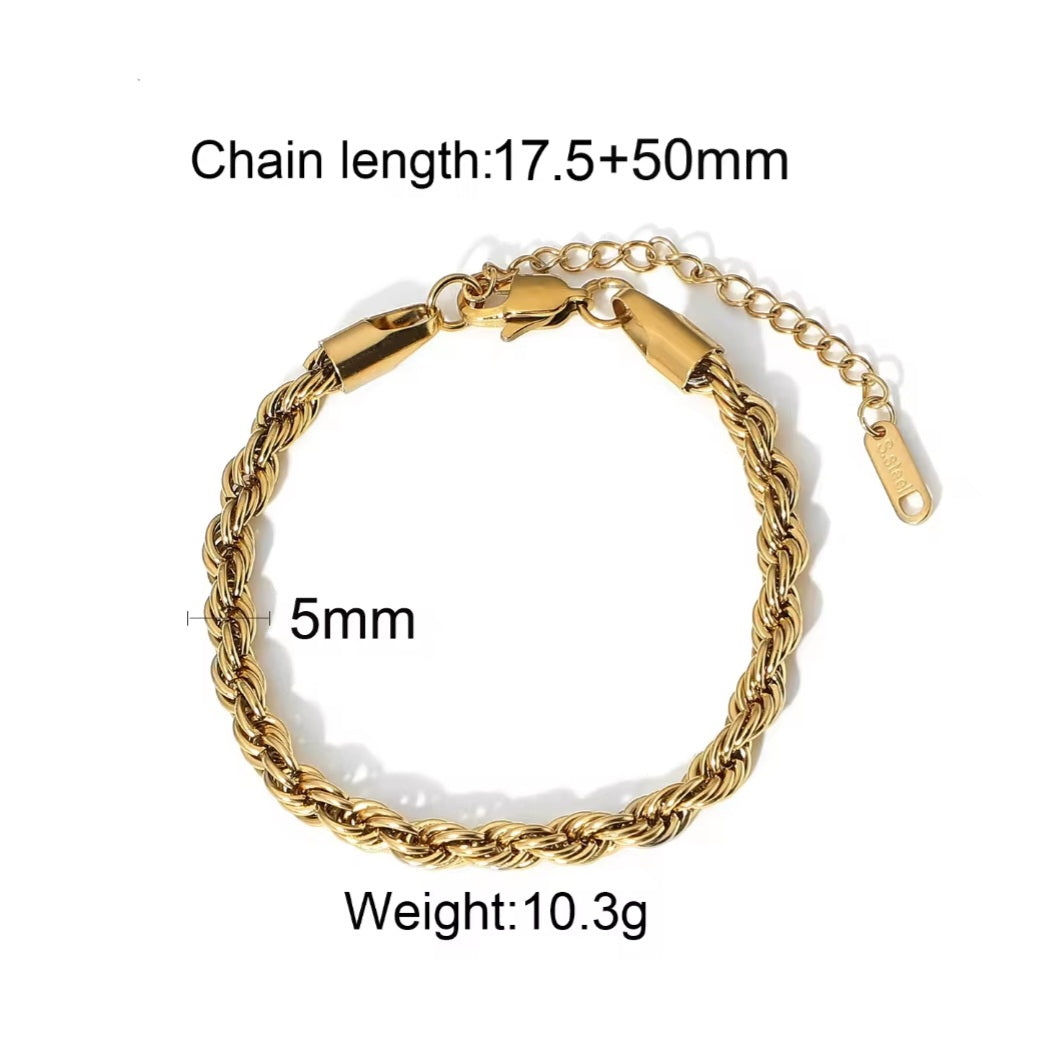 Ατσάλινο βραχιόλι αλυσίδα, σε κίτρινο χρυσό 3010247