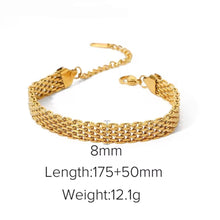 Φόρτωσε την φωτογραφία στο Gallery viewer, Ατσάλινο βραχιόλι αλυσίδα, σε κίτρινο χρυσό 3010246