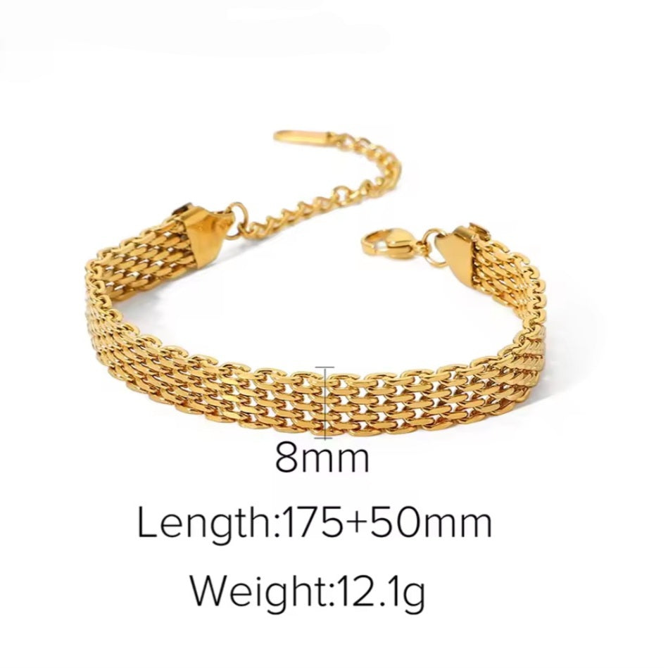 Ατσάλινο βραχιόλι αλυσίδα, σε κίτρινο χρυσό 3010246