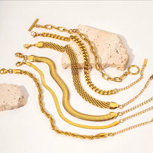 Φόρτωσε την φωτογραφία στο Gallery viewer, Ατσάλινο βραχιόλι αλυσίδα, σε κίτρινο χρυσό 3010246