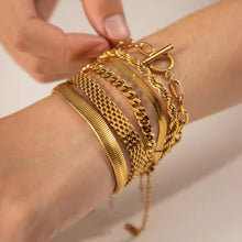 Φόρτωσε την φωτογραφία στο Gallery viewer, Ατσάλινο βραχιόλι αλυσίδα, σε κίτρινο χρυσό 3010246